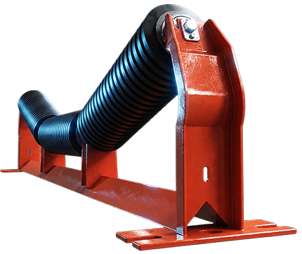 Rubber equal troughing idlers