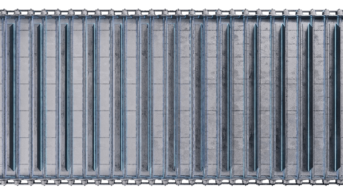 Hinged steel belts