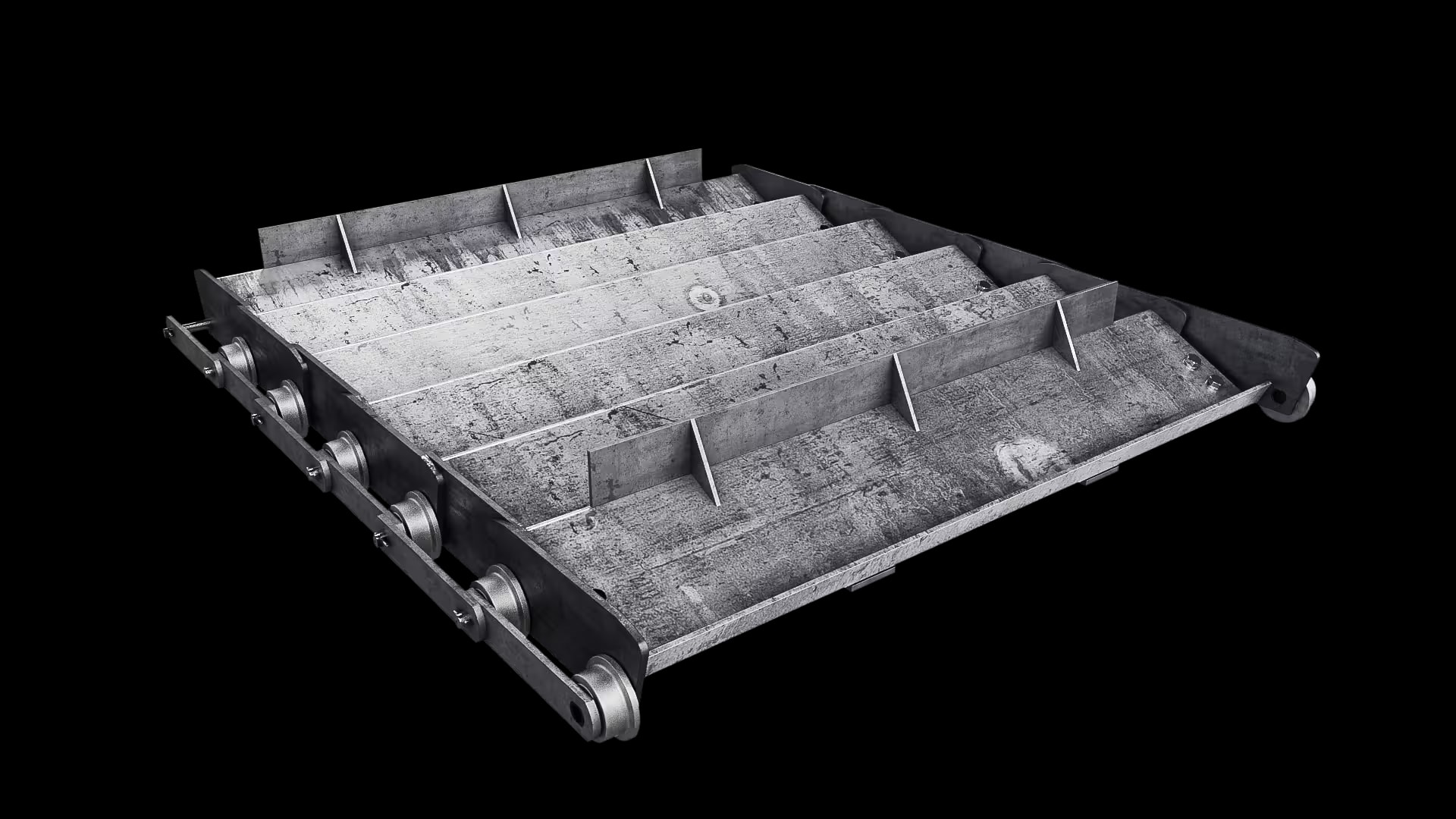 Heavy-duty roller chain belt conveyor