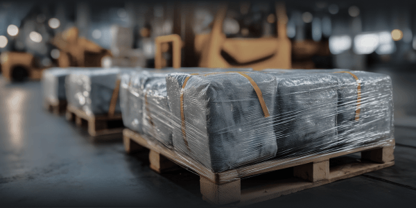 Palletizer and wrapper discharge