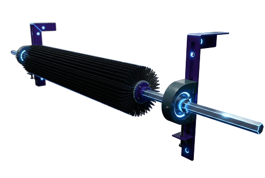 Belt-driven brush cleaners