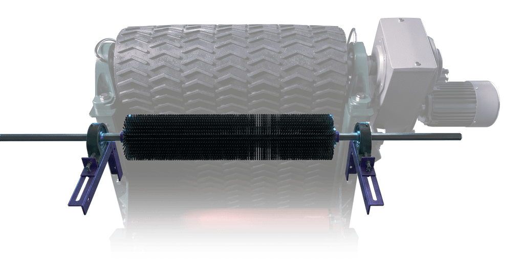 Belt brush installation and position