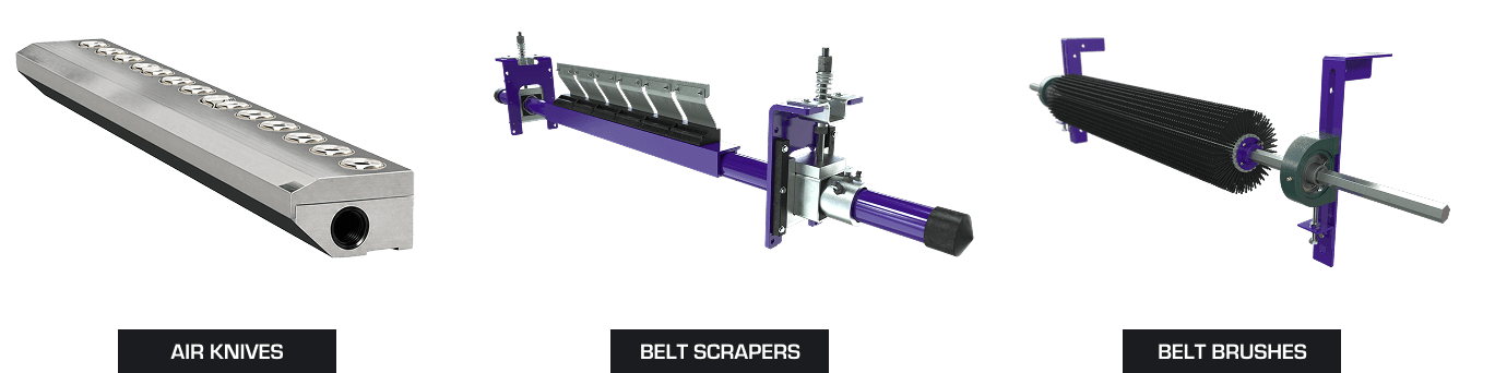Air knives versus scrapers and brushes