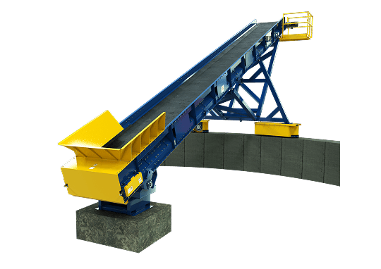 Radial stacker conveyors