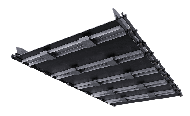 Rubber combination belts for roller chain conveyors